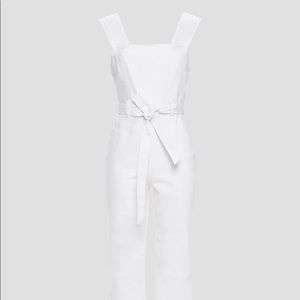 ALICE AND OLIVIA XS DENIM JUMPSUIT WHITE